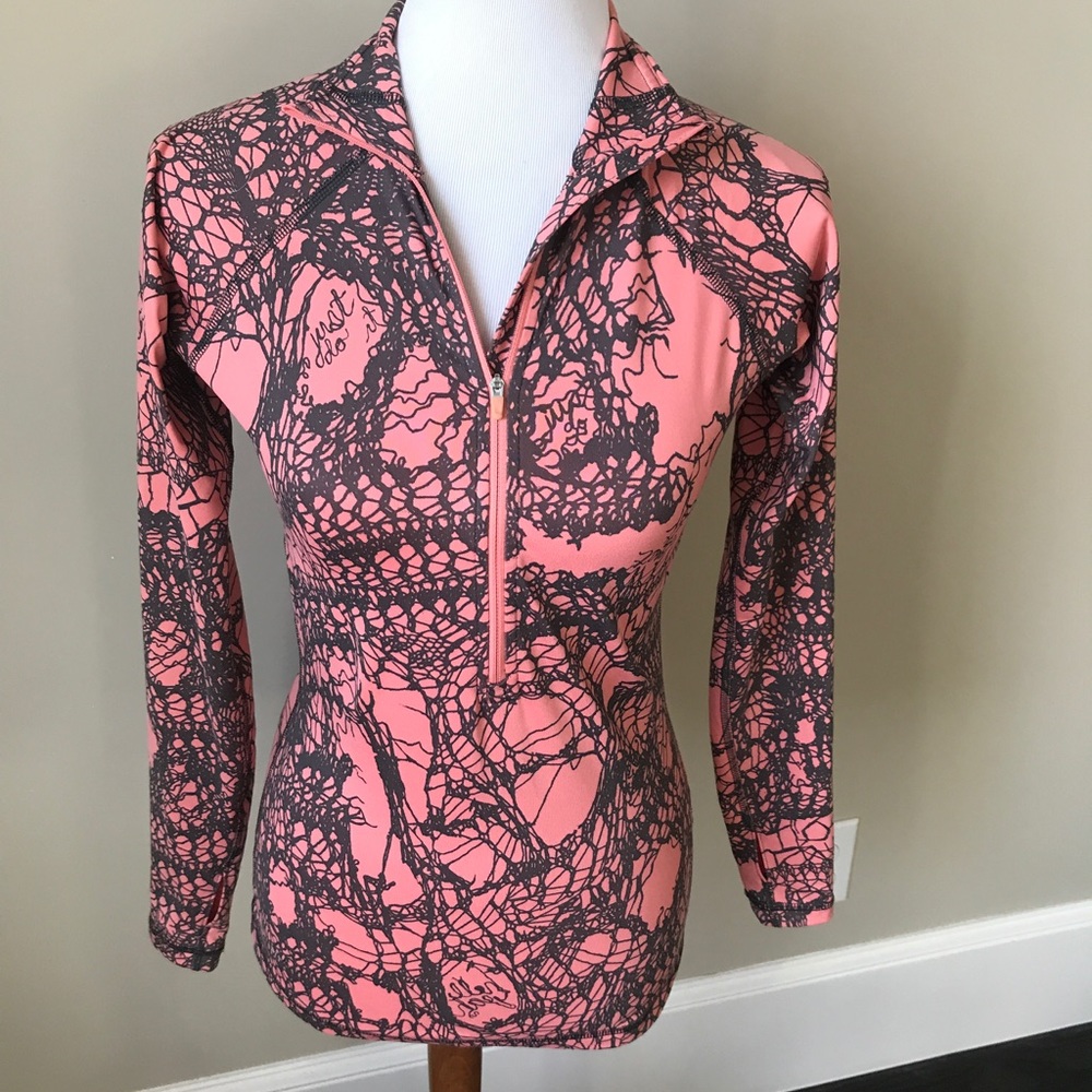 Nike Pro coral/gray half zip